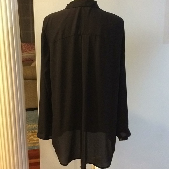 Christopher Banks Tunic Black Semi Sheer L EUC - Picture 4 of 6